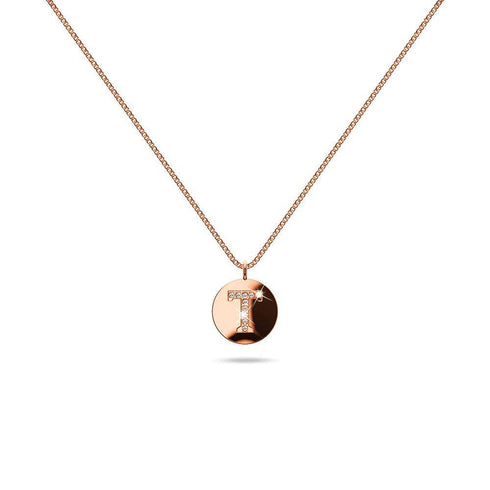 Solid 925 Sterling Silver Initial Alphabet Personalised Disc Necklace